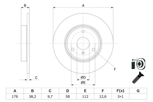 Remschijf BOSCH 0 986 479 E74)