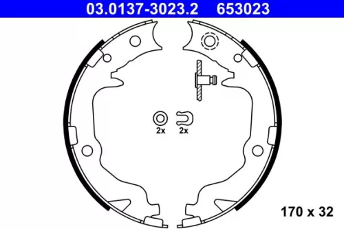 Remblokkenset, parkeerrem ATE 03.0137-3023.2)