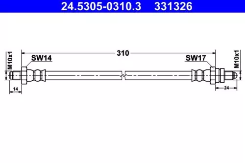 Brake Hose ATE 24.5305-0310.3)