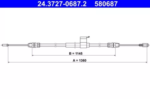 Kabeltrek, parkeerrem ATE 24.3727-0687.2)