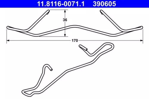 Veer, remklauw ATE 11.8116-0071.1)
