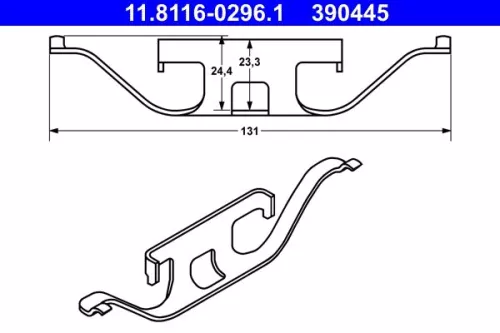 Veer, remklauw ATE 11.8116-0296.1)