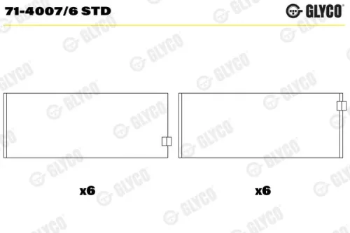 Drijfstanglager GLYCO 71-4007/6 STD)