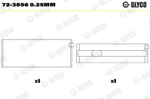 Krukaslager GLYCO 72-3856 0.25mm)