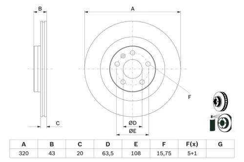 Remschijf BOSCH 0 986 479 E87)