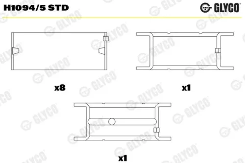 Krukaslager GLYCO H1094/5 STD)