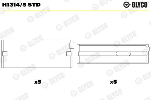 Krukaslager GLYCO H1314/5 STD)