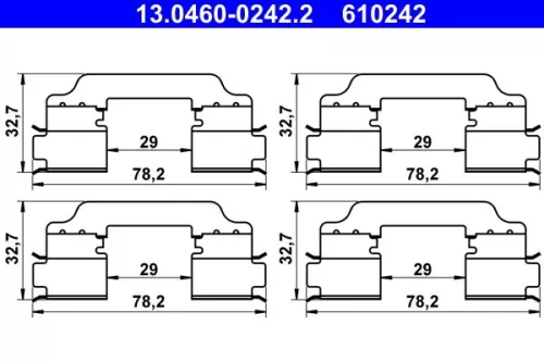 Accessoirekit, schijfremblokken ATE 13.0460-0242.2)