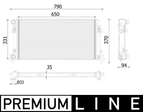 Radiator, motorkoeling MAHLE CR 2222 000P)