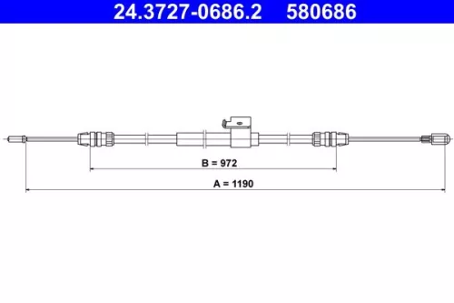 Kabeltrek, parkeerrem ATE 24.3727-0686.2)