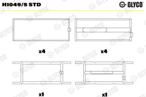 Krukaslager GLYCO H1049/5 STD)