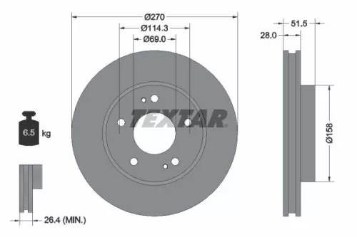 Remschijf TEXTAR 92270803)