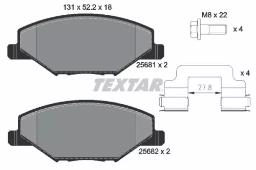Brake Pad Set, disc brake TEXTAR 2568101)