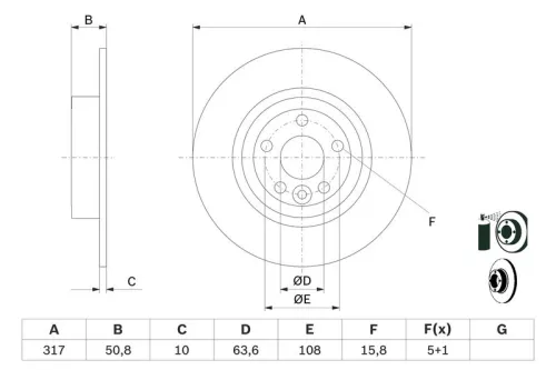 Remschijf BOSCH 0 986 479 E58)