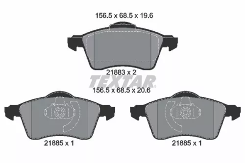 Remblokkenset, schijfrem TEXTAR 2188302)