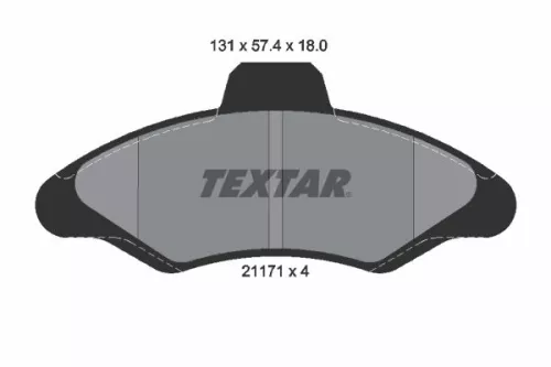 Brake Pad Set, disc brake TEXTAR 2117105)