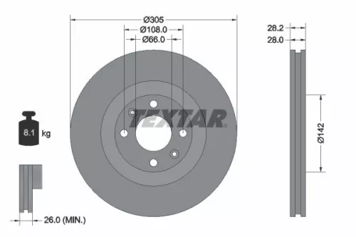 Remschijf TEXTAR 92097103)
