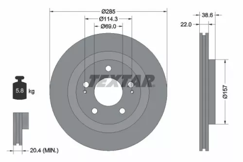 Remschijf TEXTAR 92148500)