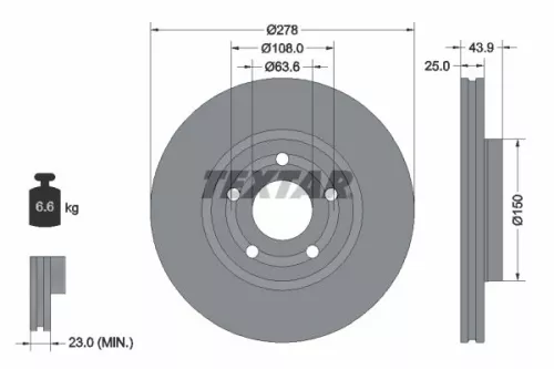 Remschijf TEXTAR 92327503)