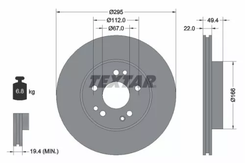 Remschijf TEXTAR 92057300)