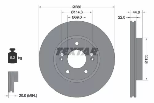 Remschijf TEXTAR 92314703)