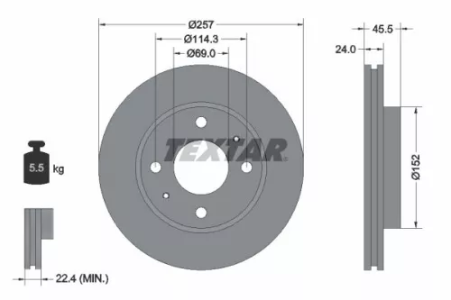 Remschijf TEXTAR 92130800)