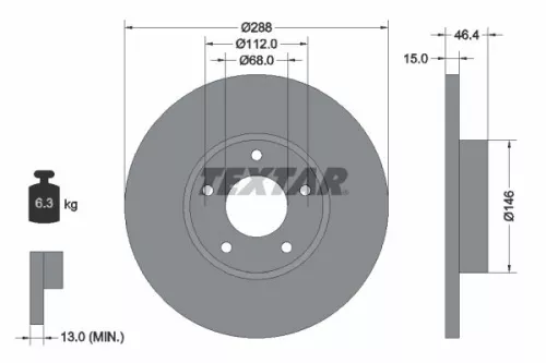 Remschijf TEXTAR 92057405)