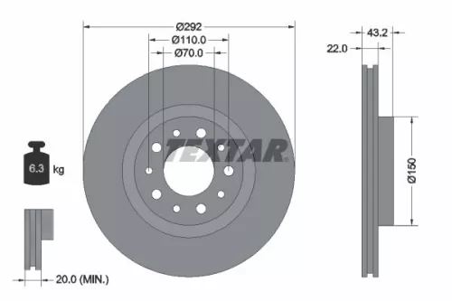 Remschijf TEXTAR 92145303)