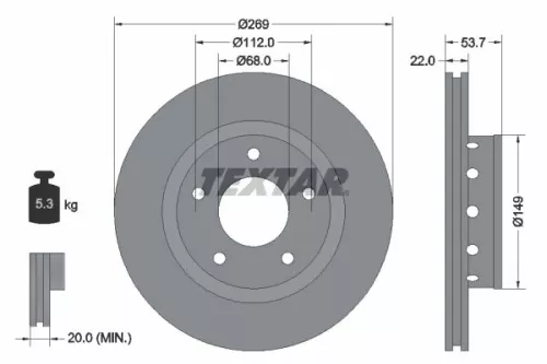 Remschijf TEXTAR 92176803)