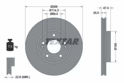 Remschijf TEXTAR 92290503)