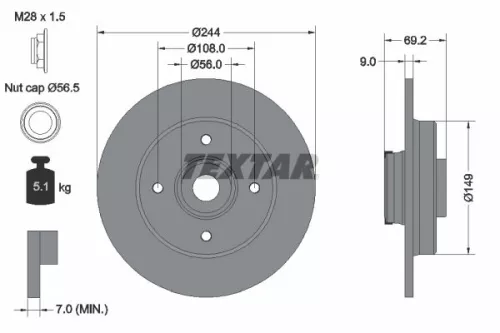 Brake Disc TEXTAR 92305403)
