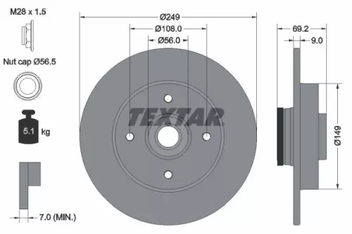 Brake Disc TEXTAR 92202103)