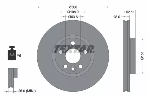 Remschijf TEXTAR 92159205)