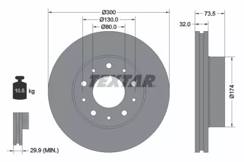 Brake Disc TEXTAR 92157303)