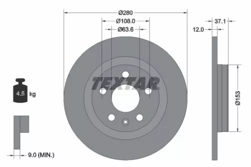 Remschijf TEXTAR 92323803)