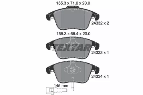 Brake Pad Set, disc brake TEXTAR 2433301)