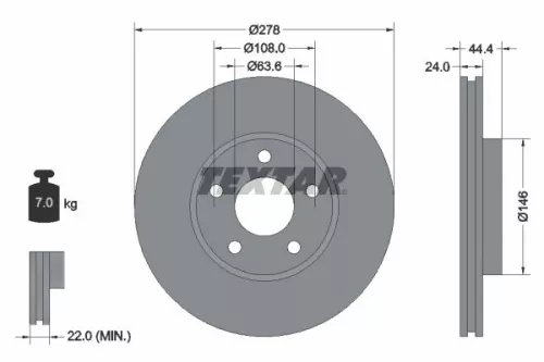 Remschijf TEXTAR 92124803)