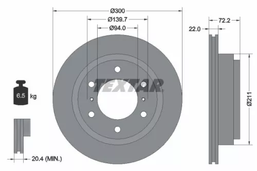 Remschijf TEXTAR 92135103)