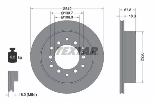 Remschijf TEXTAR 92170103)