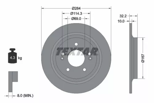 Remschijf TEXTAR 92316303)