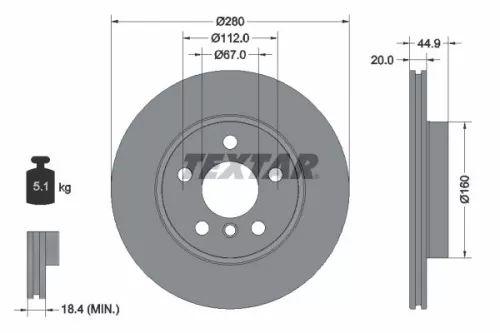 Remschijf TEXTAR 92305303)