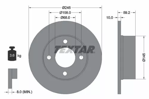 Remschijf TEXTAR 92026100)