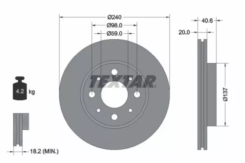 Brake Disc TEXTAR 92118003)