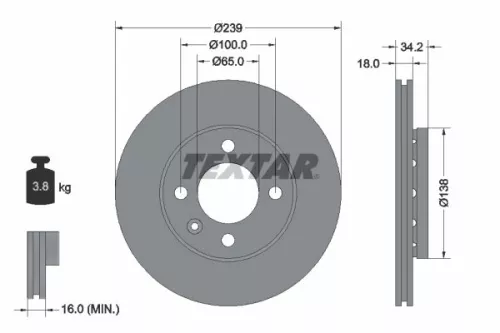 Remschijf TEXTAR 92072003)