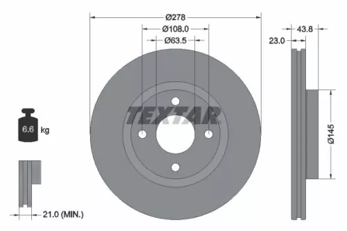 Remschijf TEXTAR 92303203)