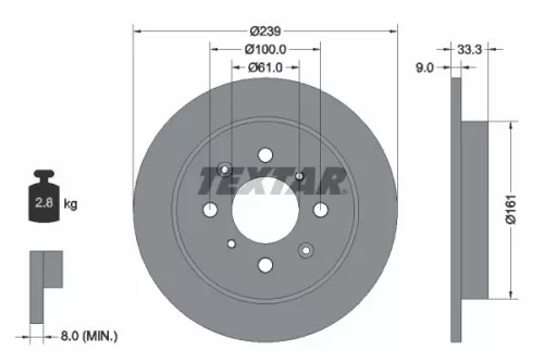 Remschijf TEXTAR 92204000)