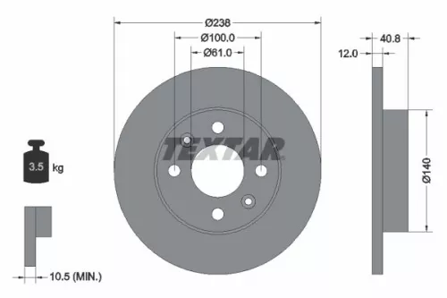 Brake Disc TEXTAR 92036103)