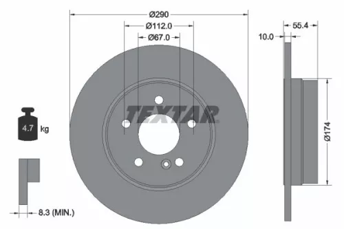 Remschijf TEXTAR 92072703)