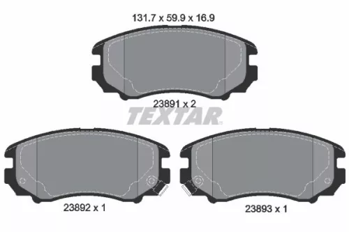 Brake Pad Set, disc brake TEXTAR 2389101)