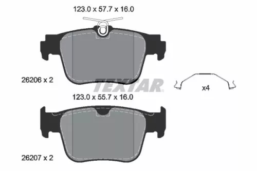 Brake Pad Set, disc brake TEXTAR 2620601)